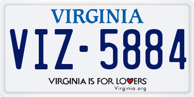 VA license plate VIZ5884