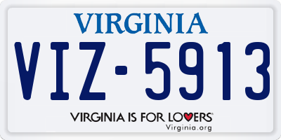 VA license plate VIZ5913