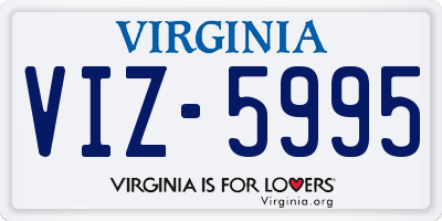 VA license plate VIZ5995