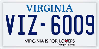 VA license plate VIZ6009