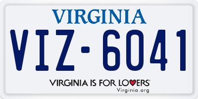 VA license plate VIZ6041