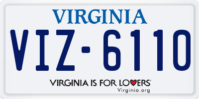 VA license plate VIZ6110