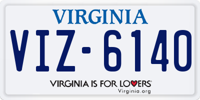 VA license plate VIZ6140