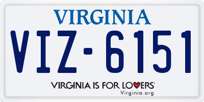 VA license plate VIZ6151