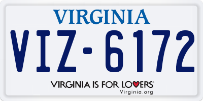 VA license plate VIZ6172