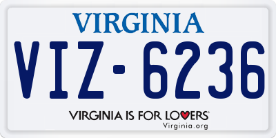 VA license plate VIZ6236