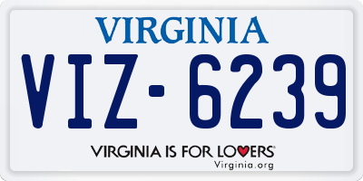 VA license plate VIZ6239