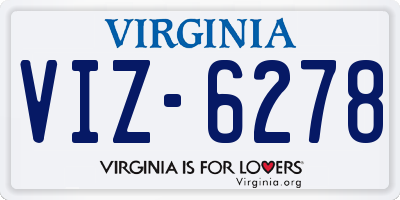VA license plate VIZ6278