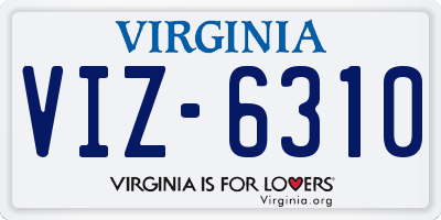 VA license plate VIZ6310