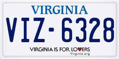VA license plate VIZ6328