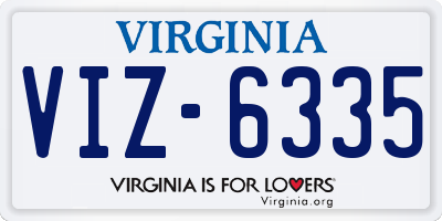 VA license plate VIZ6335