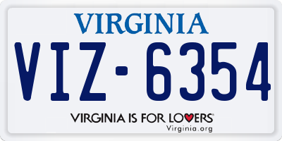VA license plate VIZ6354
