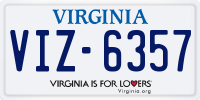 VA license plate VIZ6357