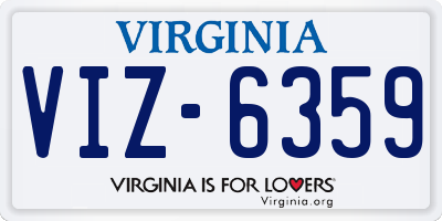VA license plate VIZ6359