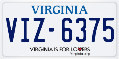 VA license plate VIZ6375