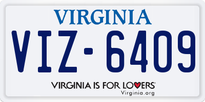 VA license plate VIZ6409