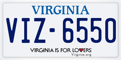 VA license plate VIZ6550