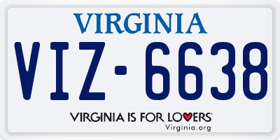VA license plate VIZ6638
