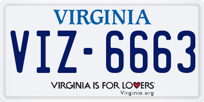 VA license plate VIZ6663