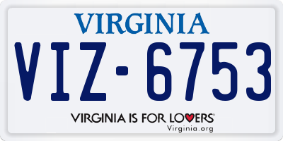 VA license plate VIZ6753