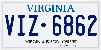 VA license plate VIZ6862
