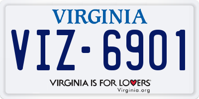 VA license plate VIZ6901
