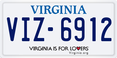 VA license plate VIZ6912