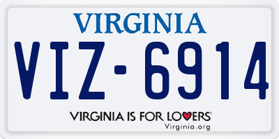 VA license plate VIZ6914