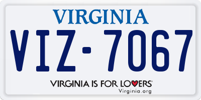 VA license plate VIZ7067