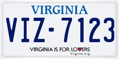 VA license plate VIZ7123