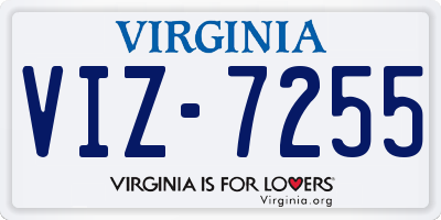 VA license plate VIZ7255