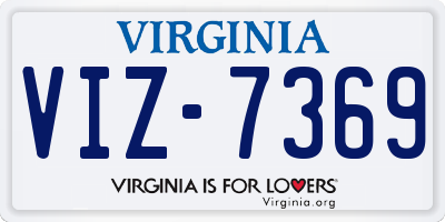 VA license plate VIZ7369