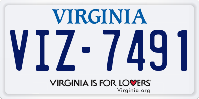 VA license plate VIZ7491