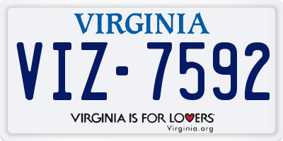 VA license plate VIZ7592