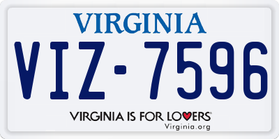 VA license plate VIZ7596