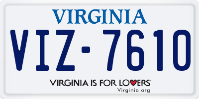 VA license plate VIZ7610