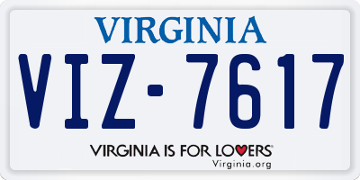 VA license plate VIZ7617