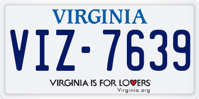 VA license plate VIZ7639