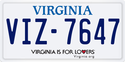 VA license plate VIZ7647