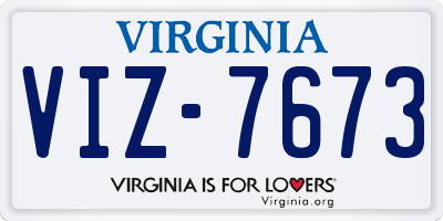 VA license plate VIZ7673