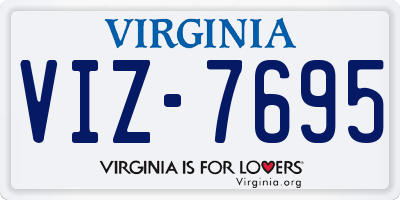 VA license plate VIZ7695