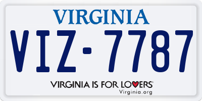 VA license plate VIZ7787