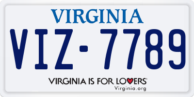 VA license plate VIZ7789