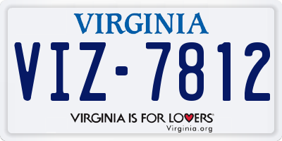 VA license plate VIZ7812