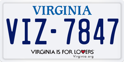 VA license plate VIZ7847