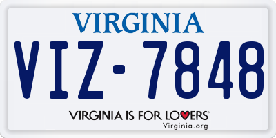 VA license plate VIZ7848