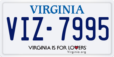 VA license plate VIZ7995