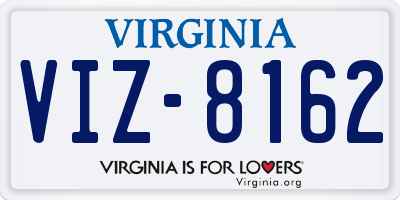 VA license plate VIZ8162