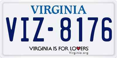 VA license plate VIZ8176