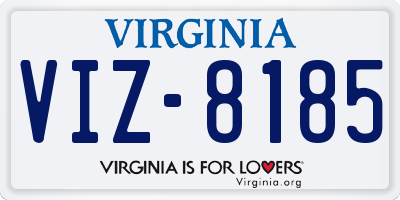 VA license plate VIZ8185